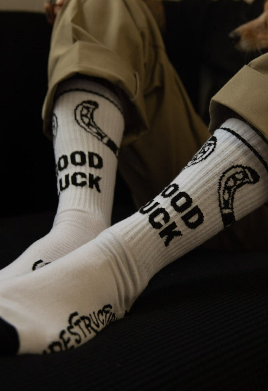 White Good Luck Socks - Indestructible MFG