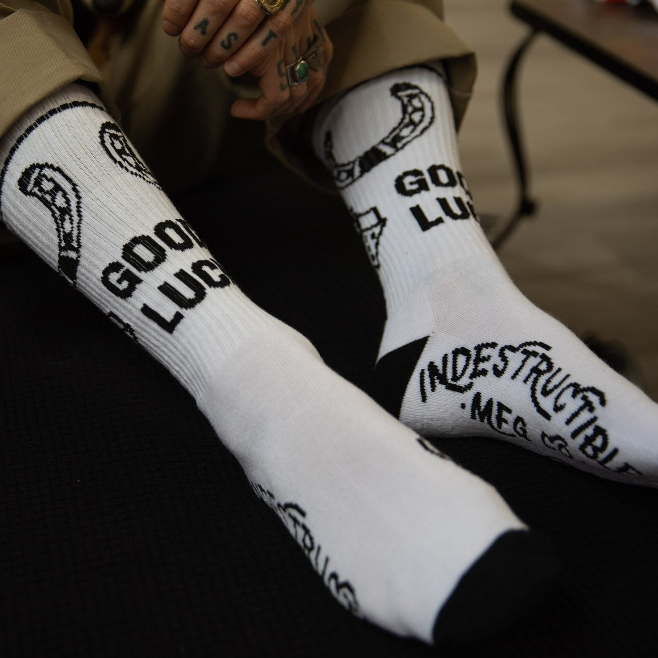 White Good Luck Socks - Indestructible MFG
