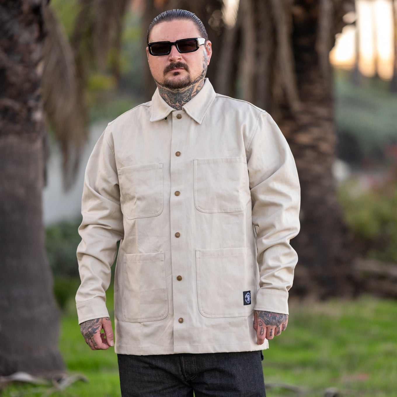 【undecorated】Coating Canvas Jacket Men's Waxed Canvas Field Jacket in Black - Thursday
