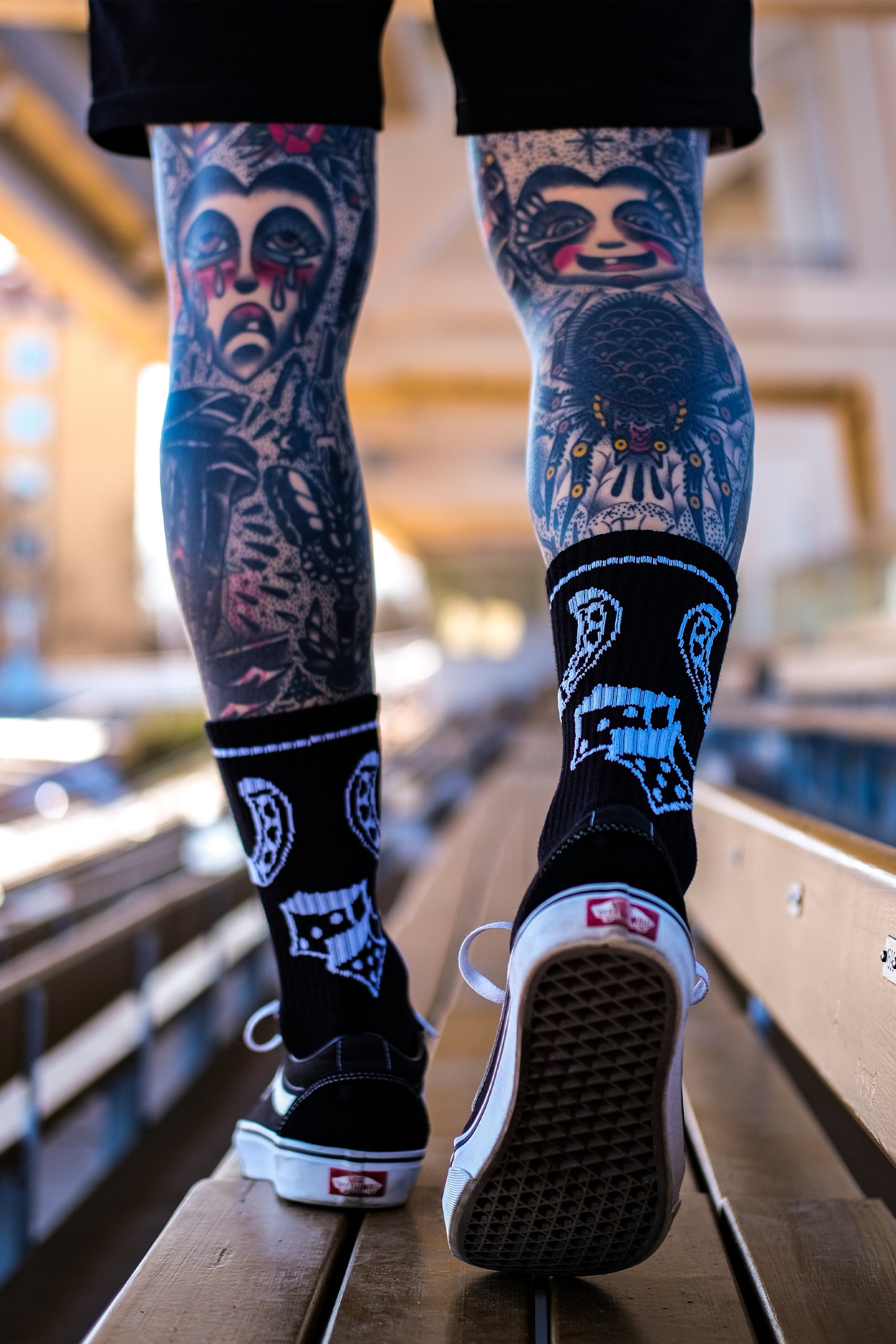 Velo Tattoo Black Cycling Socks Cycology USA  Cycology Clothing US