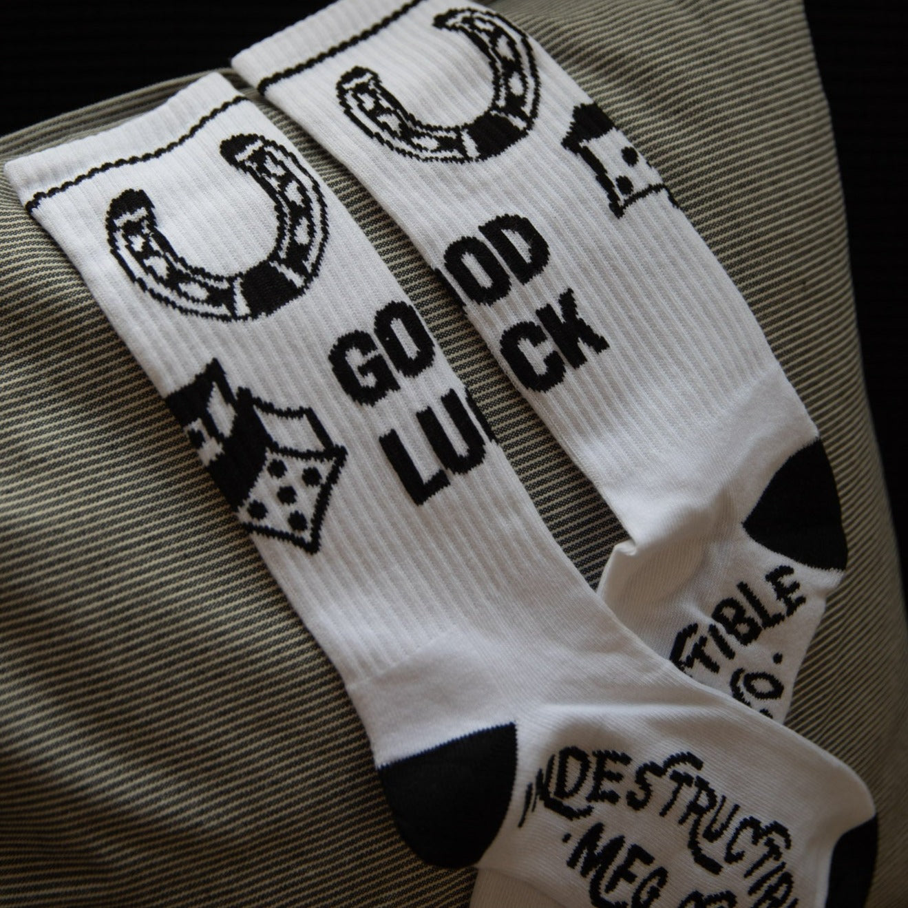 White Good Luck Socks - Indestructible MFG